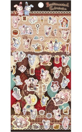 San-X - Sentimental Circus Scraps of the Squirrel Tailor Theme Sticker