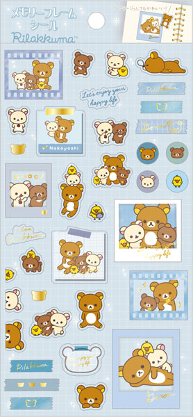 San-X - Rilakkuma Memory Frame Seal Stickers (Blue)