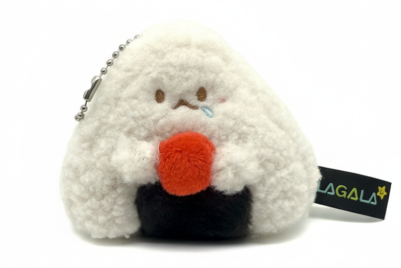 Plushie Planet® - Breakfast Series - Umeboshi Origiri Keychain (早餐系列 - 梅子飯團吊飾)