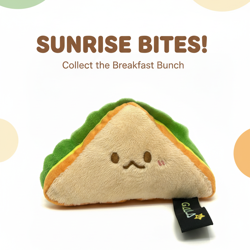 Plushie Planet® - Breakfast Series - Wheat Bread Sandwich Keychain (早餐系列 - 麥包腿蛋治吊飾)