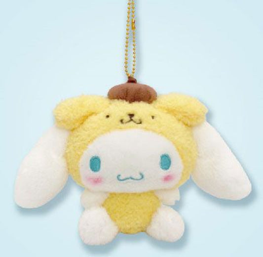 Nakajima - Sanrio Cinnamoroll 20th Anniversary Narikiri Pompompurin Keychain Plush Doll