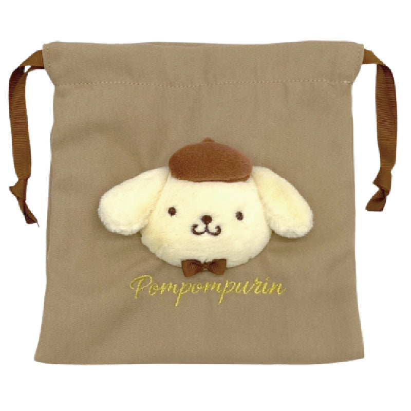 Sanrio - Pompompurin Boa Face Drawstring Bag