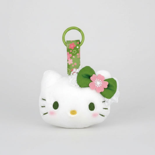 Sanrio - Hello Kitty Matcha Kimono Face Tag Mascot Plush Doll Keychain
