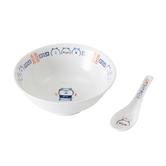 Nagano Characters FRIENDS - Jibun Tsukkomi Kuma Ramen Bowl & Ladle Set