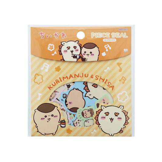 Spiral Cute - Chiikawa Piece Seal Stickers (Kurimanju x Shisa)