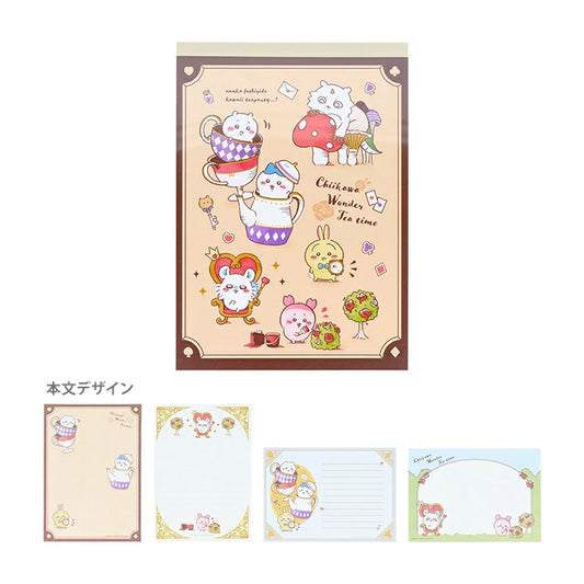 Spiral Cute - Chiikawa Memo A6 Tea Wonder Time Pattern (Beige)