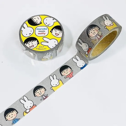 Chibi Maruko Chan - Maruko Meets Miffy Masking Tape (Grey)