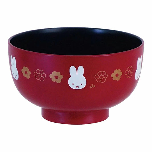 Miffy Flower Nuri Lacquered Soup Bowl (Red)
