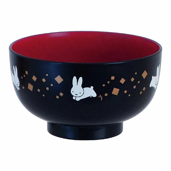 Miffy Flower Nuri Lacquered Soup Bowl (Black)