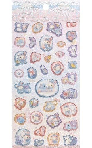 San-X - Sentimental Circus Remake at the Window of Sky-Colored Daydreams Theme Glitter Hologram Sticker