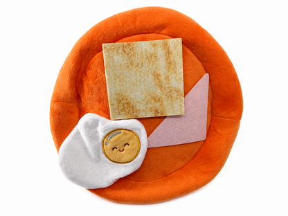 Plushie Planet® - Hong Kong Snack Series - Fried Egg With Ham And Toast Plush (香港小食系列 - 火腿煎蛋多士公仔)