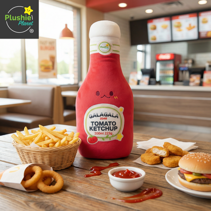 Plushie Planet® - Seasoning Series - Tomato Ketchup Doll (調味料系列 - 茄汁仔公仔)