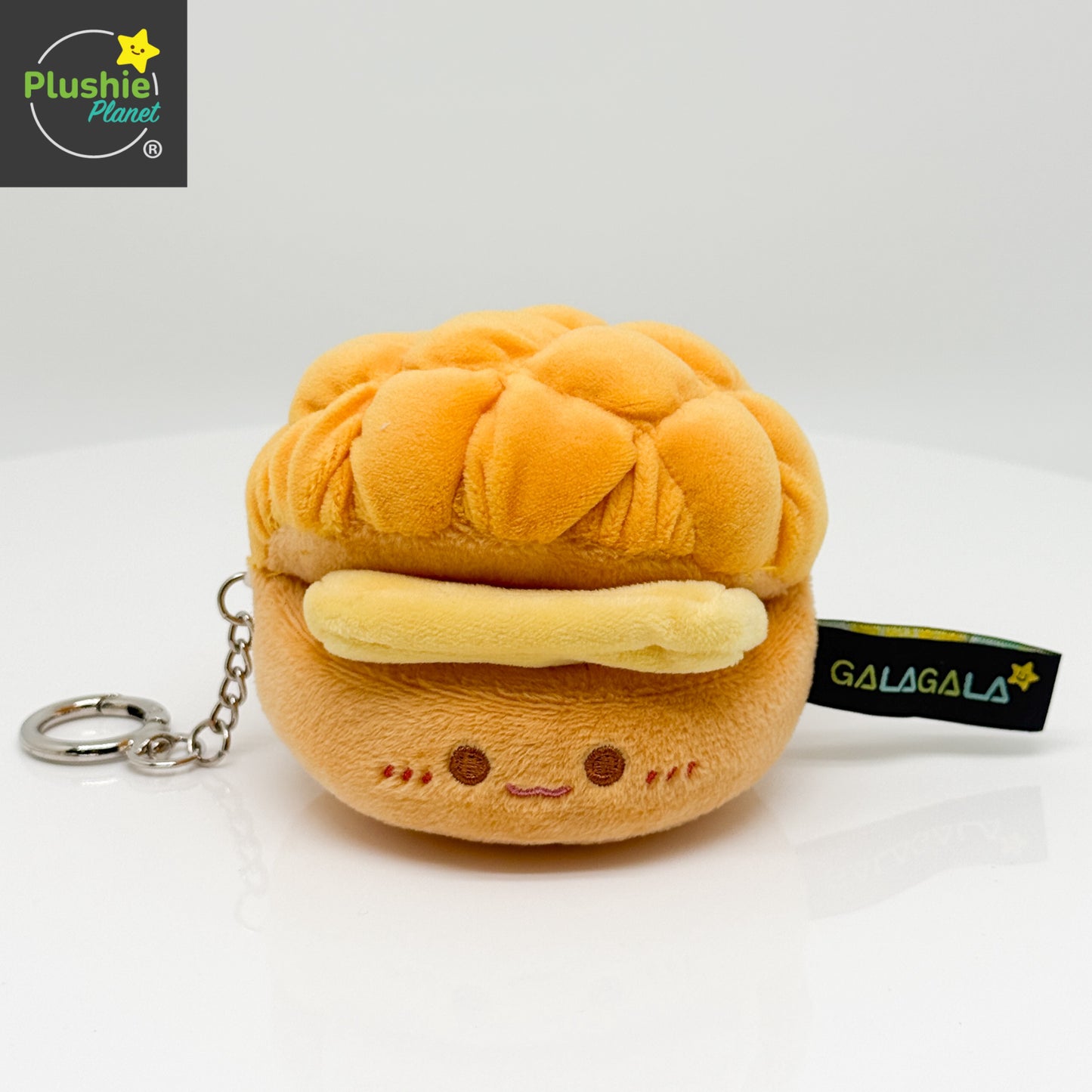 Plushie Planet® - Hong Kong Snack Series - Pineapple Bun with Butter Keychain (香港小食系列 - 菠蘿油吊飾)