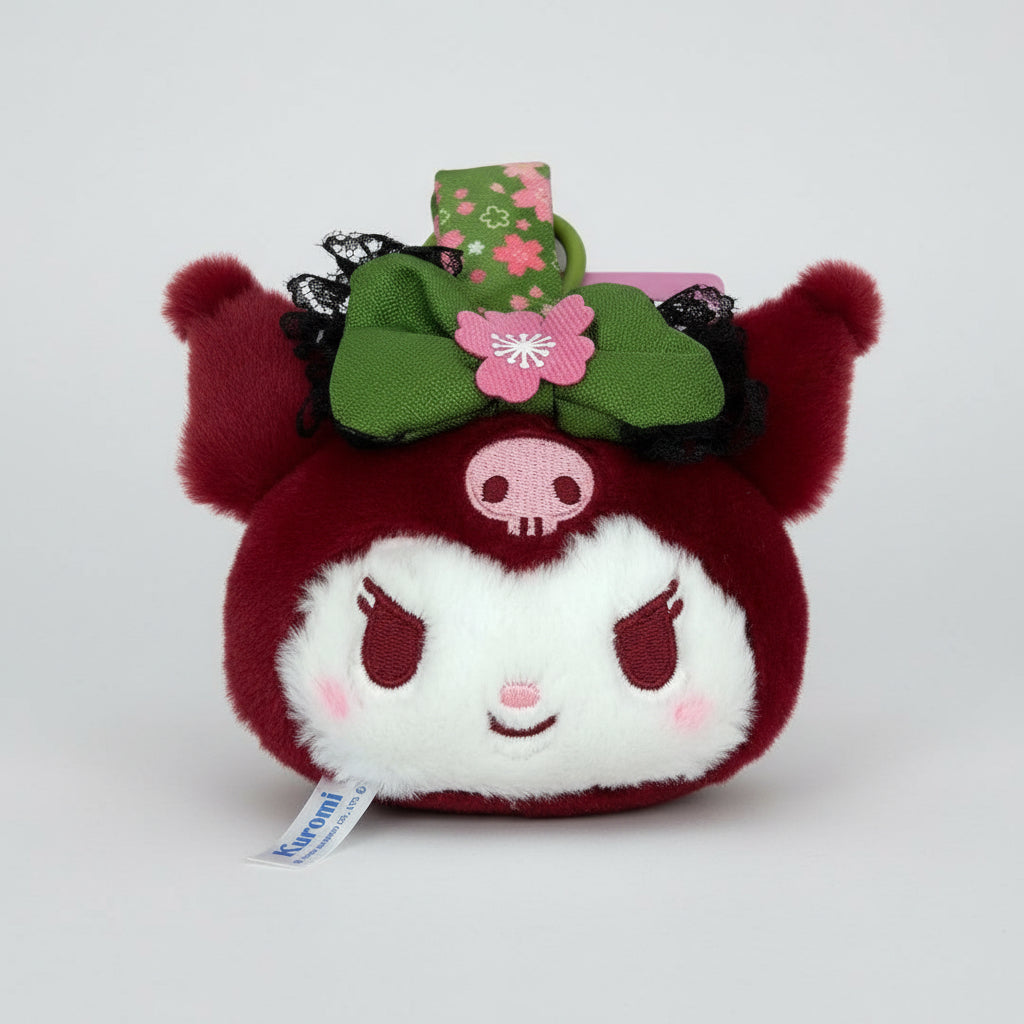Sanrio - Kuromi Matcha Kimono Face Tag Mascot Plush Doll Keychain